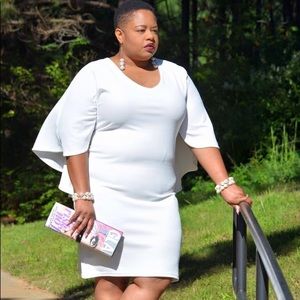 Ashley Stewart White Cape Dress - Size 14/16